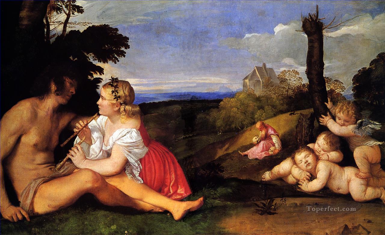 The Three Ages of Man 1511 Tiziano Titian Oil Paintings